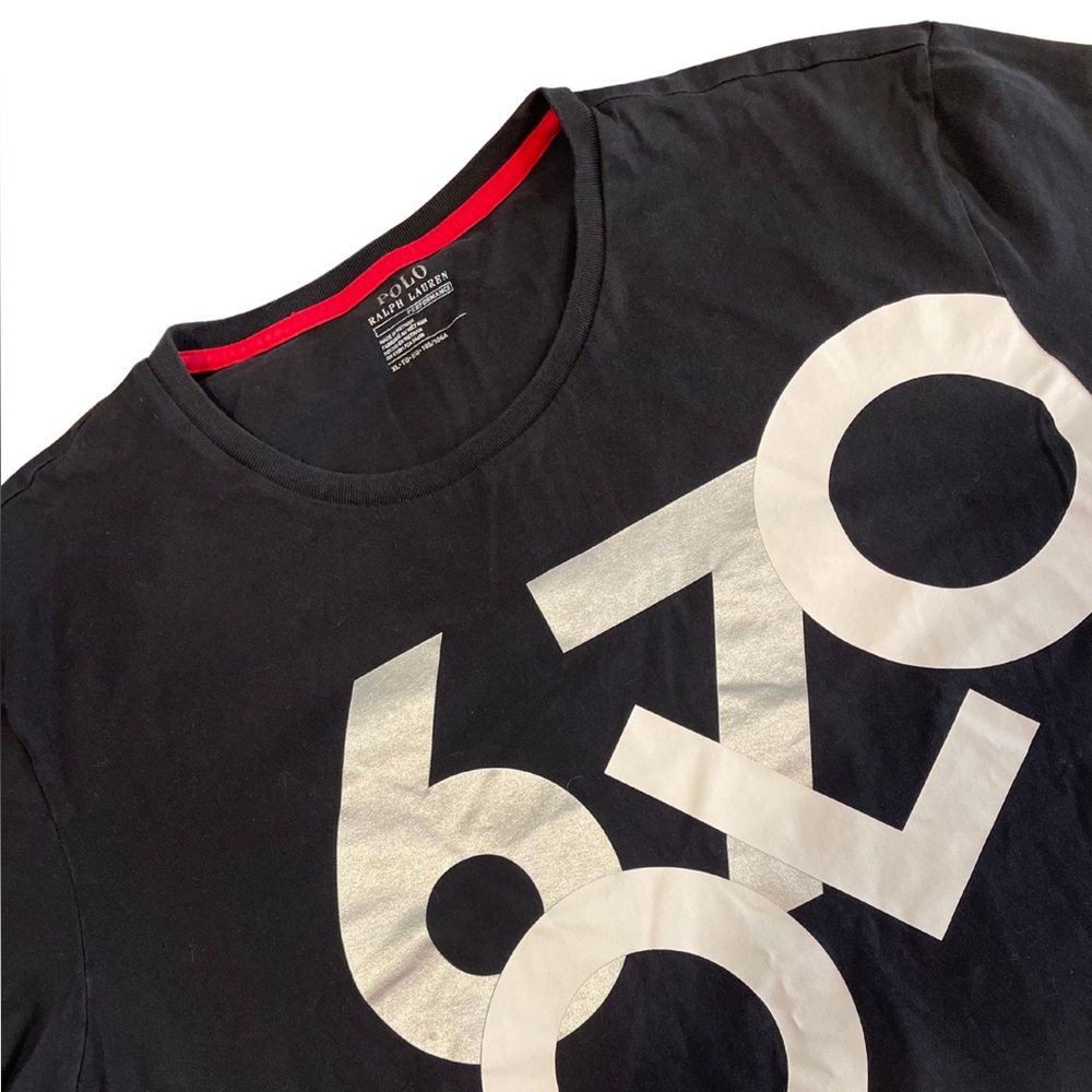 Men’s Polo by Ralph Lauren Performance Black Graphic T-Shirt Sporty Preppy Sz XL
